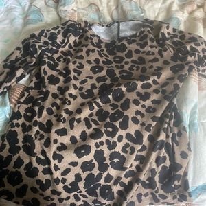 Pink Clover cheetah print top with buttons